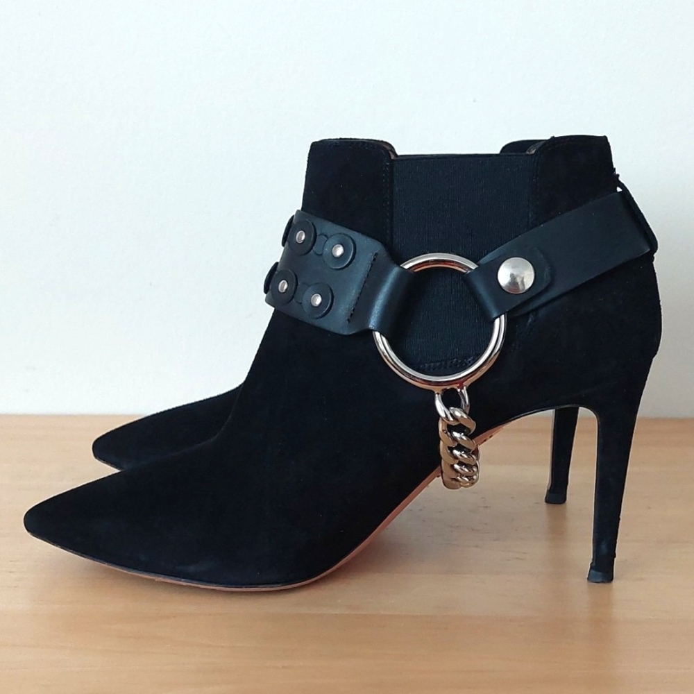 Aquazzura black suede heeled ankle boots